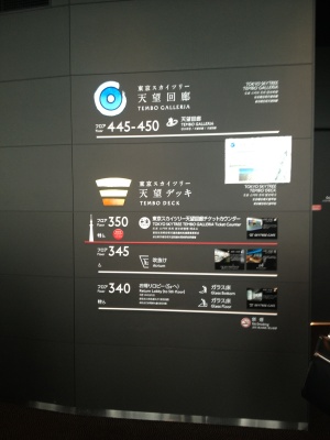 350mの天望デッキから445mの天望回廊へ 350mの天望デッキから445mの天望回廊へ