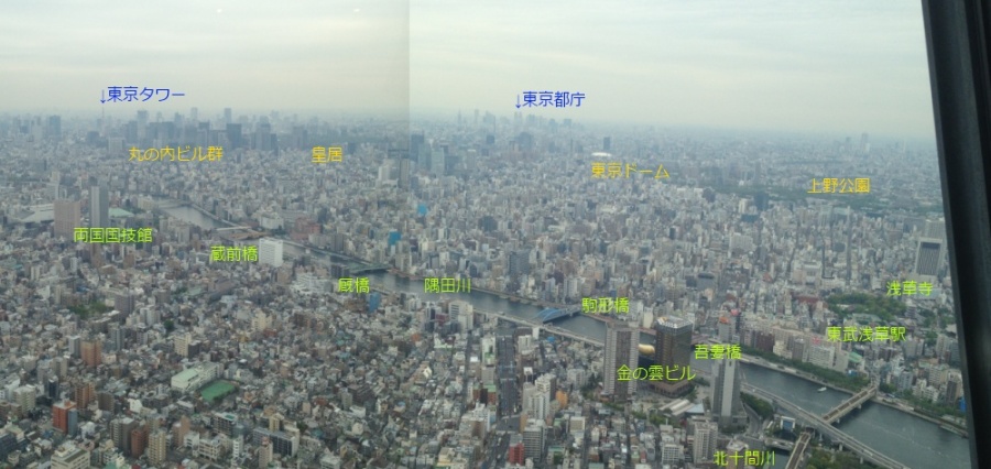 スカイツリーから南西方向を望む スカイツリーから南西方向を望む