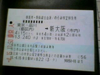 新幹線乗車券・特急券